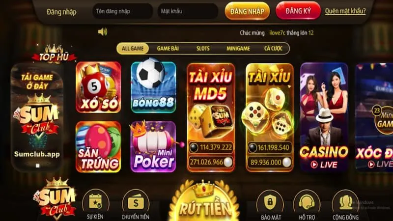 Khám phá những game đỉnh cao có trong Sumclub
